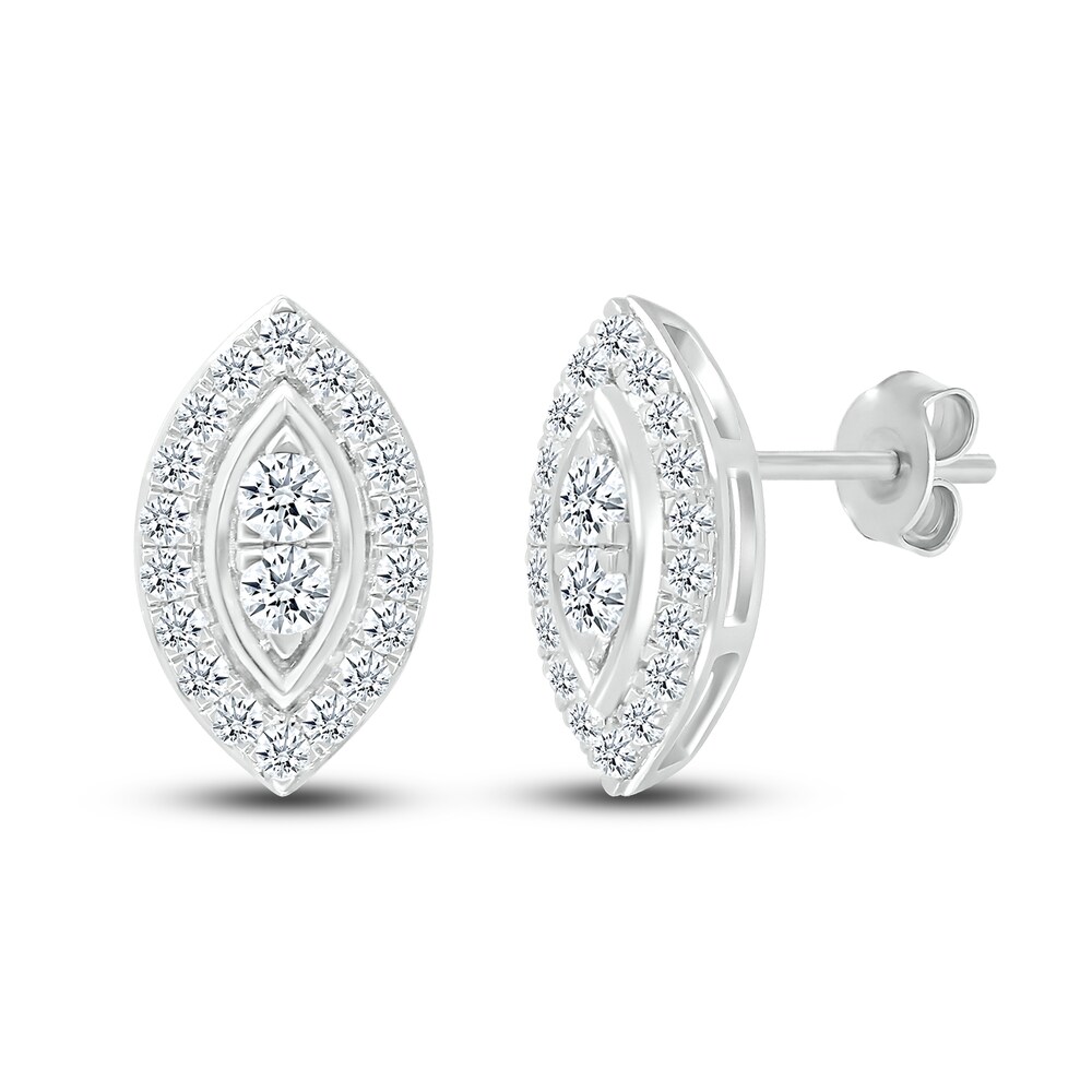 Diamond Stud Earrings 5/8 ct tw Round 10K White Gold eYva5MRt