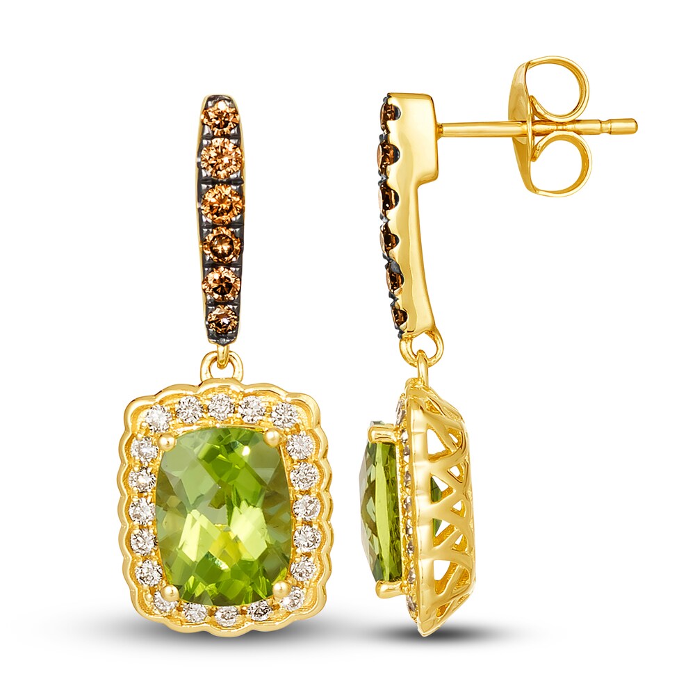 Le Vian Natural Peridot Earrings 1/2 ct tw Diamonds 14K Honey Gold eZbYsaiM