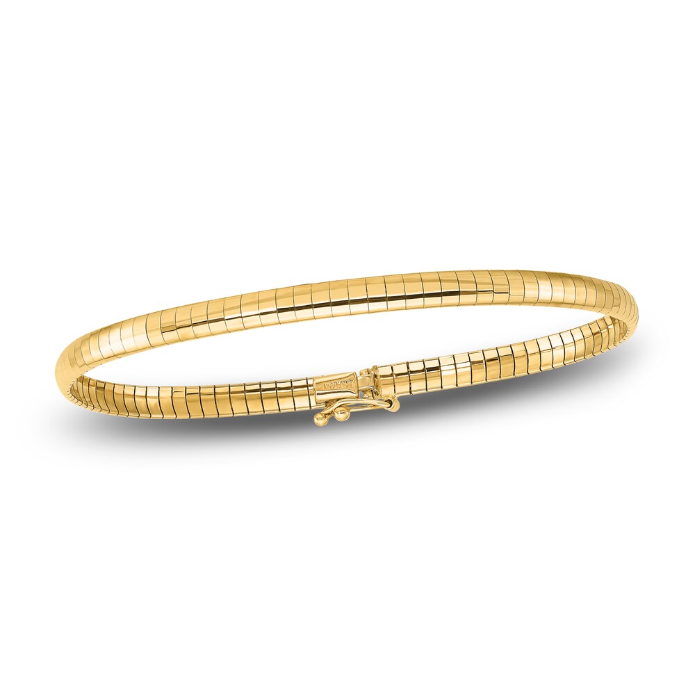 Domed Omega Bracelet 14K Two-Tone Gold 7\" edOXvwtk