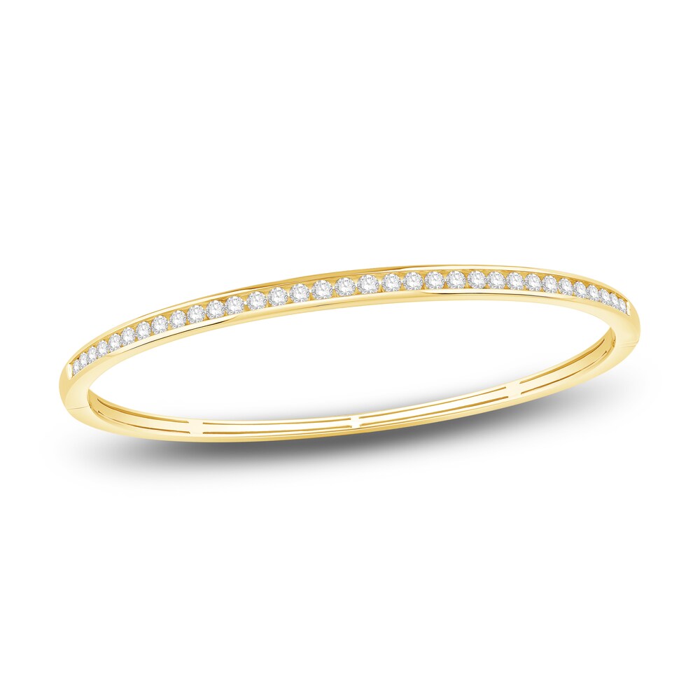 Diamond Bangle Bracelet 1-1/2 ct tw Round 14K Yellow Gold etKdHHly