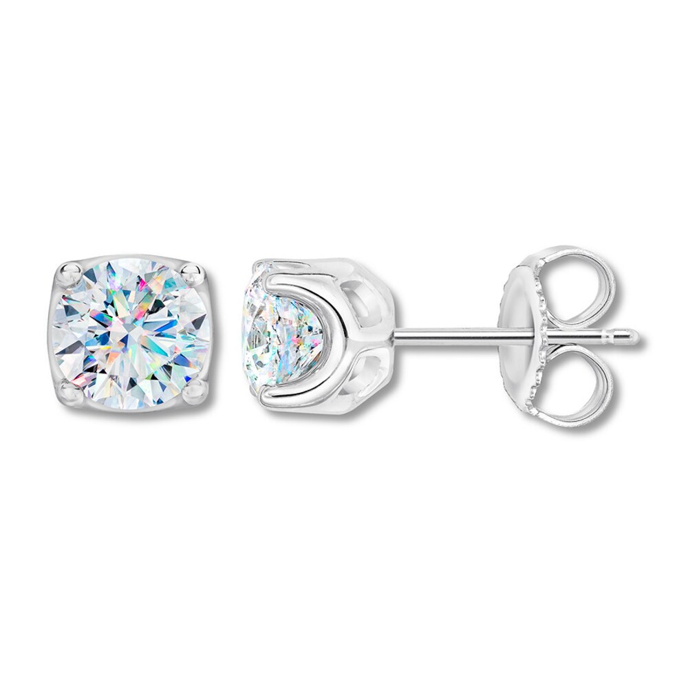 THE LEO First Light Diamond Solitaire Stud Earrings 2 ct tw Round 14K White Gold (I1/I) f9rZzQGo [f9rZzQGo]
