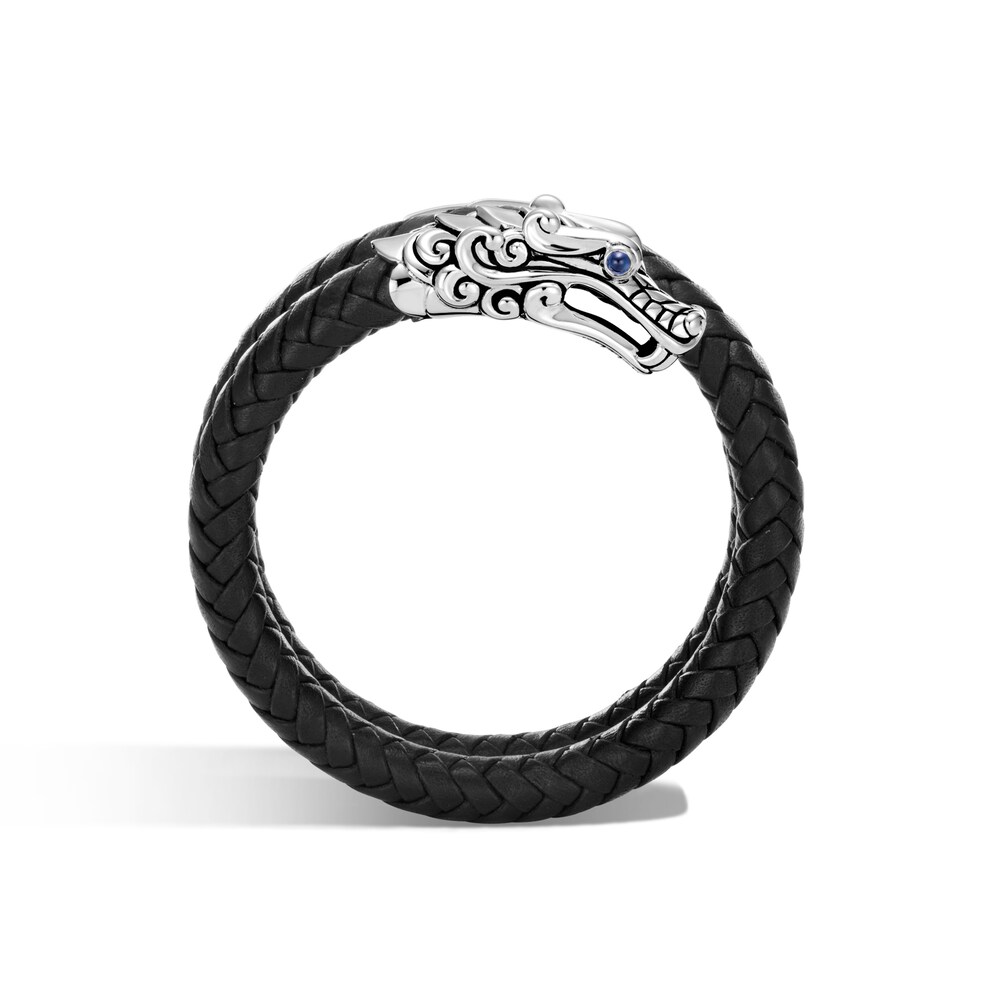 John Hardy Legends Naga Double Coil Bracelet in Silver with Leather, Small - Medium fVA0taKe