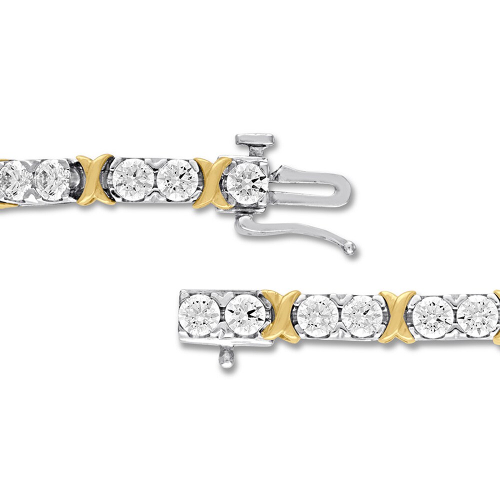 Diamond Bracelet 5 carats tw Round 14K Two-Tone Gold fuczy3EM