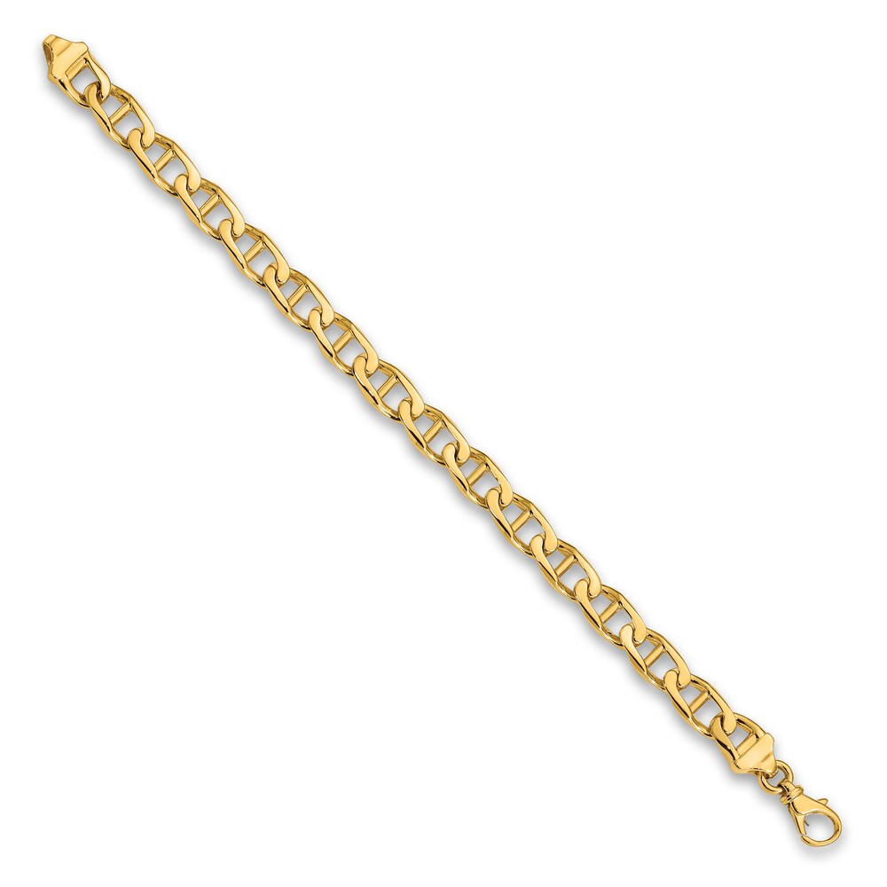 Men\'s Anchor Link Bracelet 14K Yellow Gold 9.0mm g7ElsMtn
