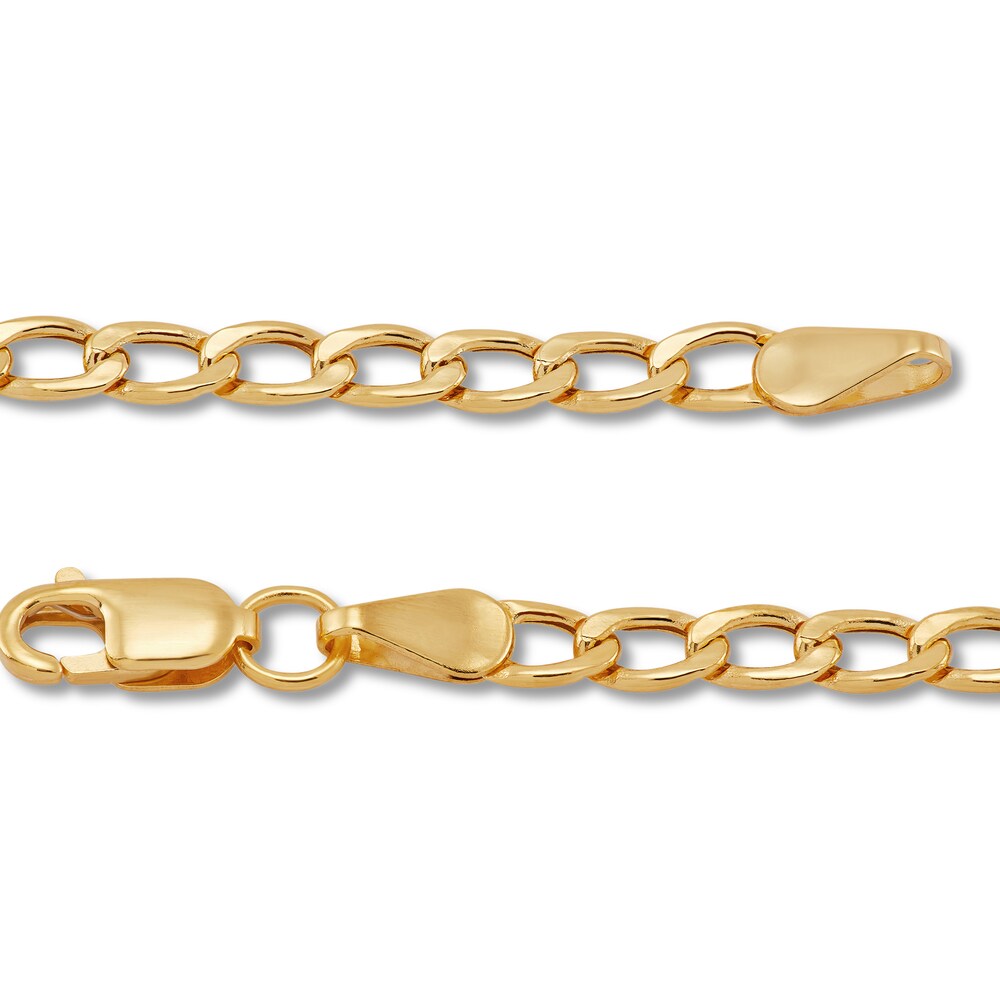 Children\'s Hollow Curb Link Bracelet 14K Yellow Gold gHG5REhf