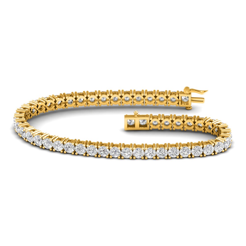 Lab-Created Diamond Tennis Bracelet 10 ct tw Round 14K Yellow Gold 7.5" gMRPGnrD