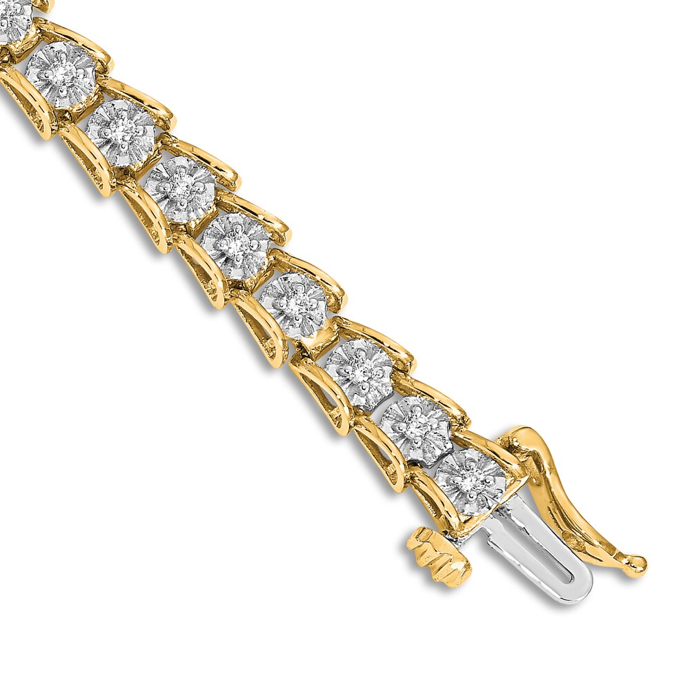 Diamond Tennis Bracelet 5/8 ct tw Round 14K Two-Tone Gold 7\" gPJsFyiY