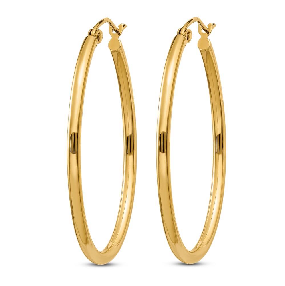 Polished Oval Hoop Earrings 14K Yellow Gold gX1xHu3P