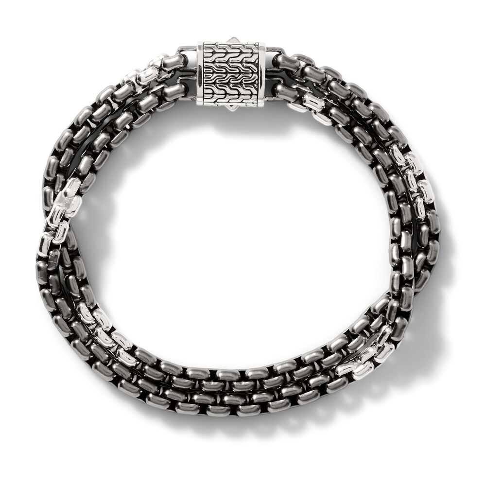 John Hardy Classic 2-Row Bracelet Black Rhodium/Sterling Silver gYXZ2ywF