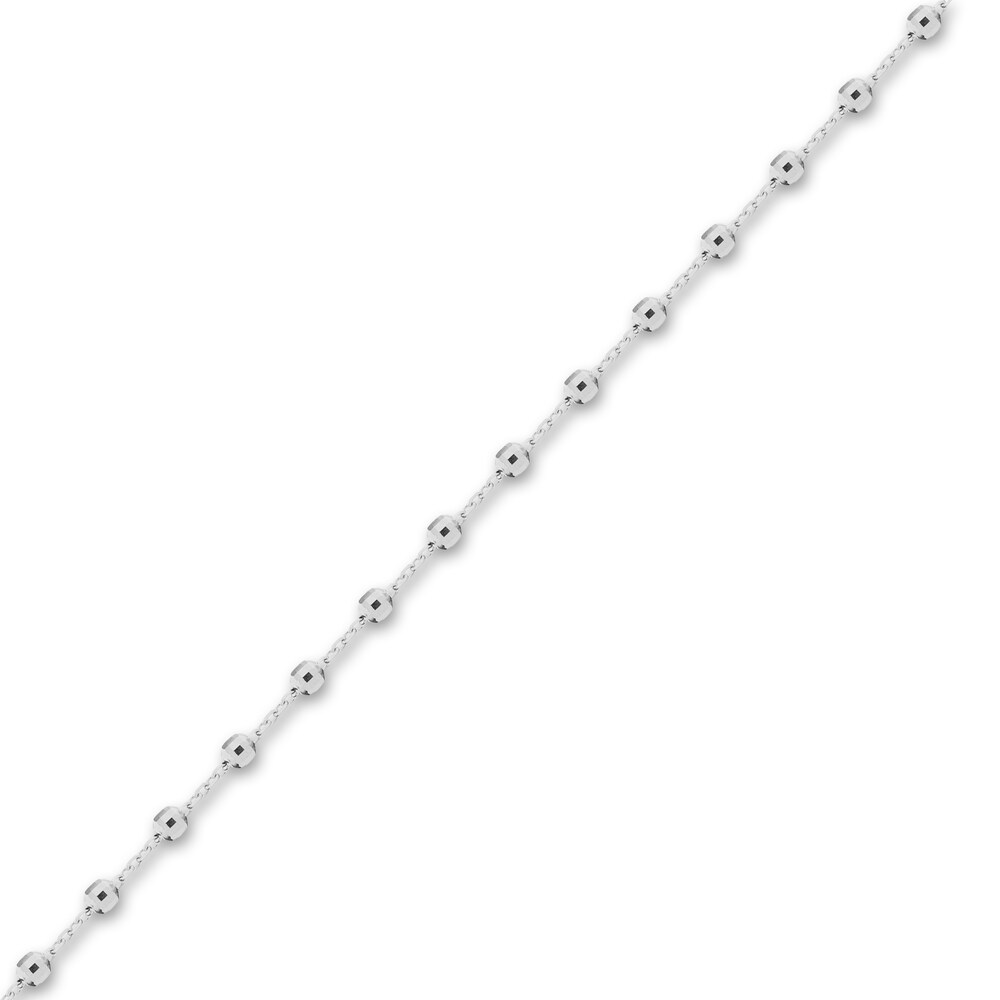 Diamond-Cut Beaded Station Bracelet 14K White Gold gaCaIoE5