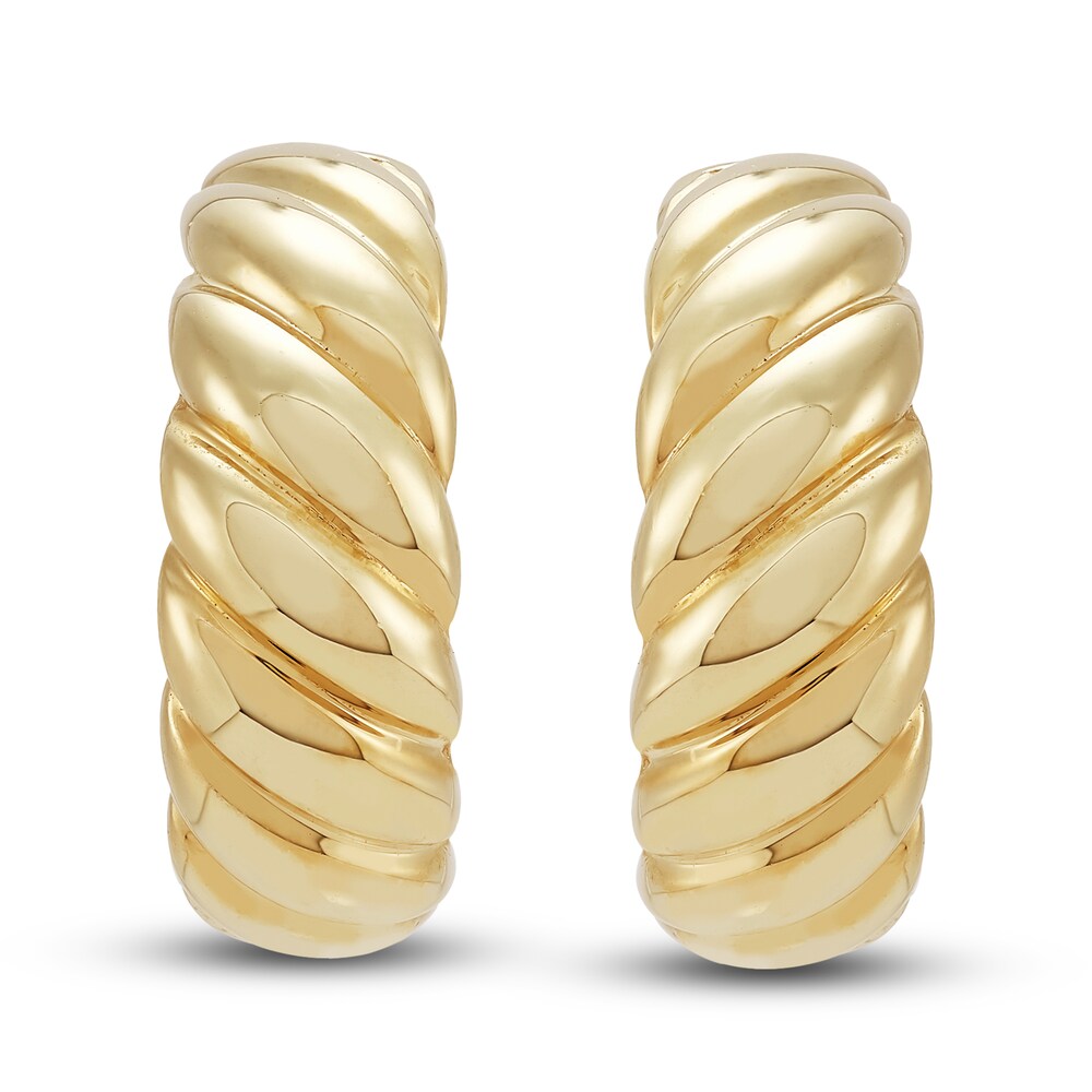 Hollow Hoop Earrings 10K Yellow Gold 16mm gfPP0Whw