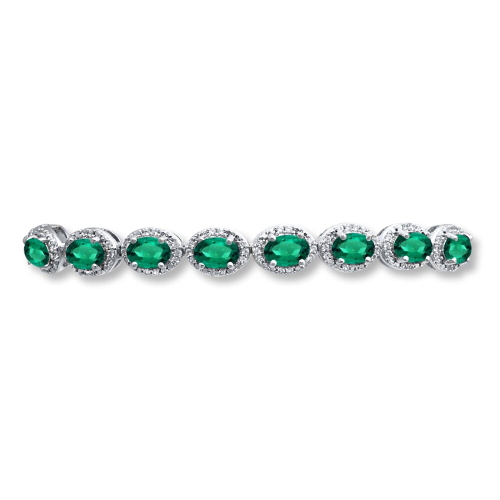 Lab-Created Emerald Sterling Silver Bolo Bracelet giqw3wni