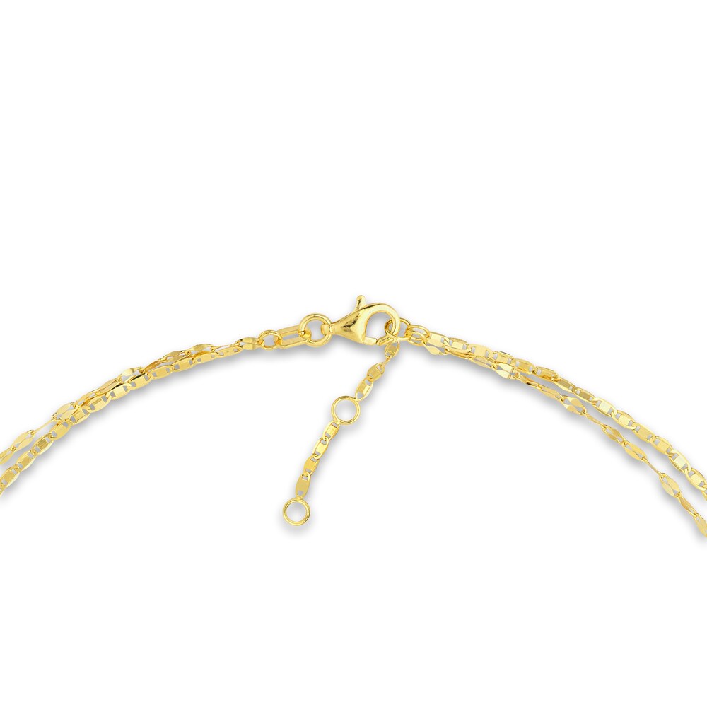 Mixed Chain Bracelet 14K Yellow Gold 7.5\" Adj. hOp4103l