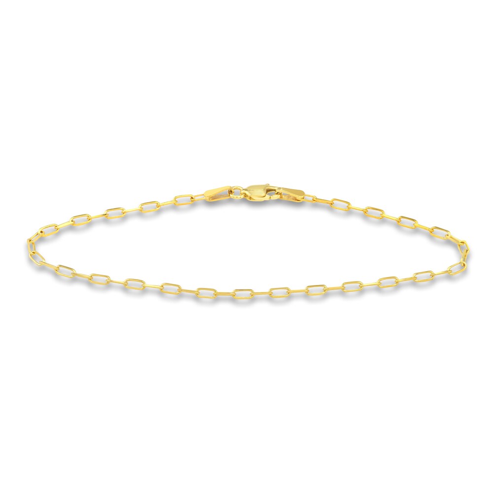 Bead, Paperclip & Mirror Chain Bracelet Set 14K Yellow Gold 7.25\" hTcXTi2c