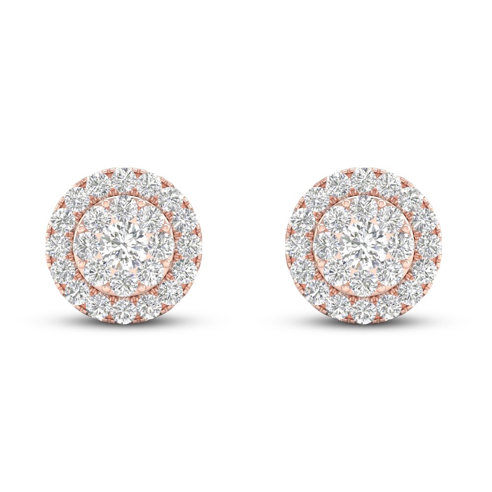 Diamond Stud Earrings 1/2 ct tw Round 10K Rose Gold hbTqmNd6