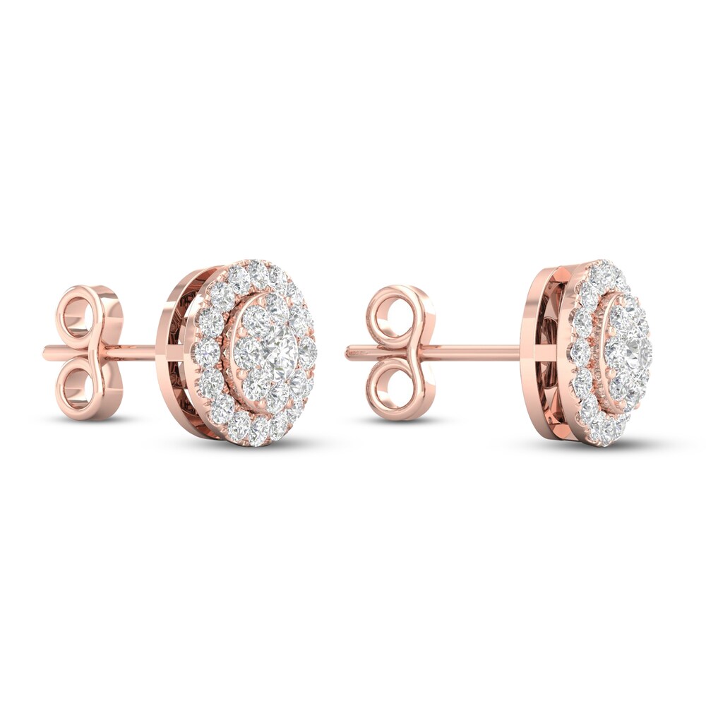 Diamond Stud Earrings 1/2 ct tw Round 10K Rose Gold hbTqmNd6