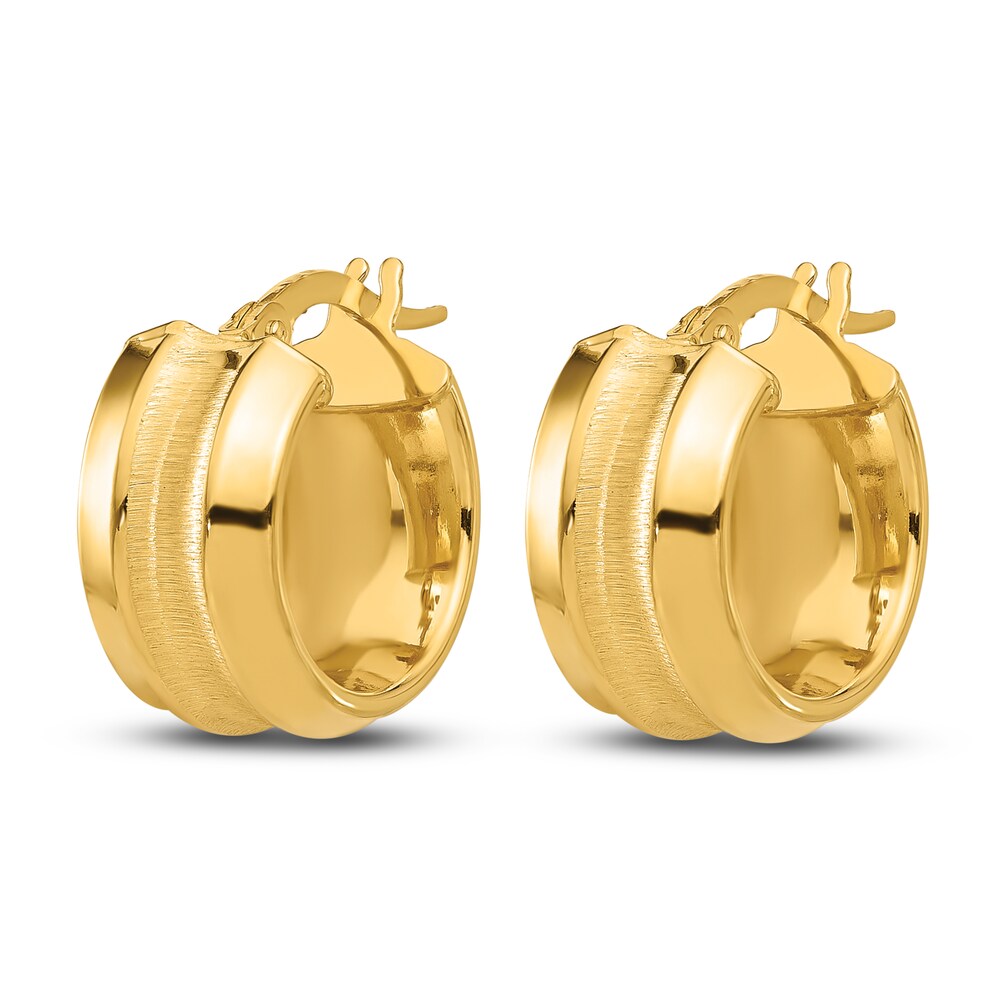 Polished Hoop Earrings 14K Yellow Gold 16mm hnPVqmAL