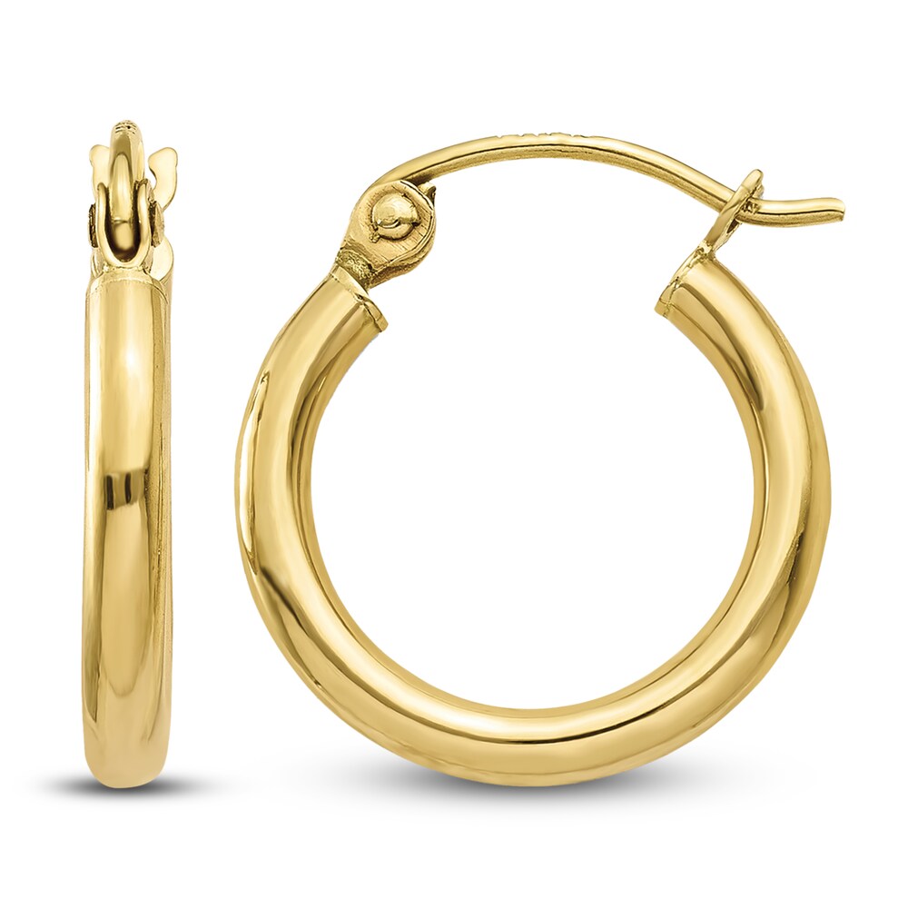 Tube Hoop Earrings 10K Yellow Gold i6bQJBuU