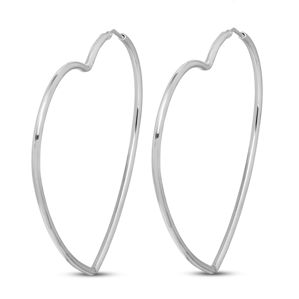 Heart Hoop Earrings Sterling Silver 60mm iLuOUAQM