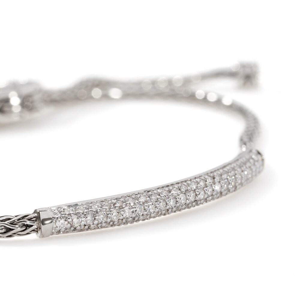 John Hardy Classic Chain Diamond Bolo Bracelet 1/2 ct tw Round Sterling Silver, Medium-Large iMzXUjGS