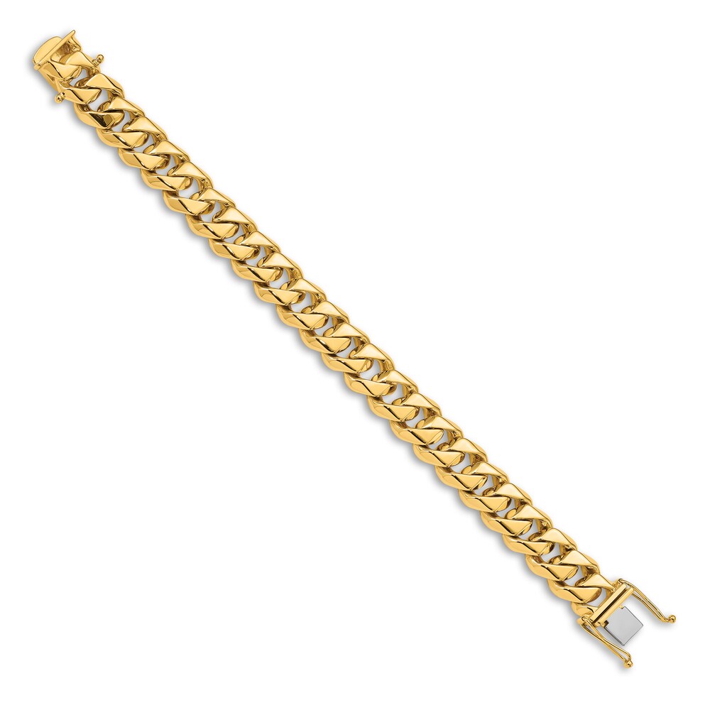 Men\'s Link Chain Bracelet 14K Yellow Gold 14.0mm 8\" icuA4a8k