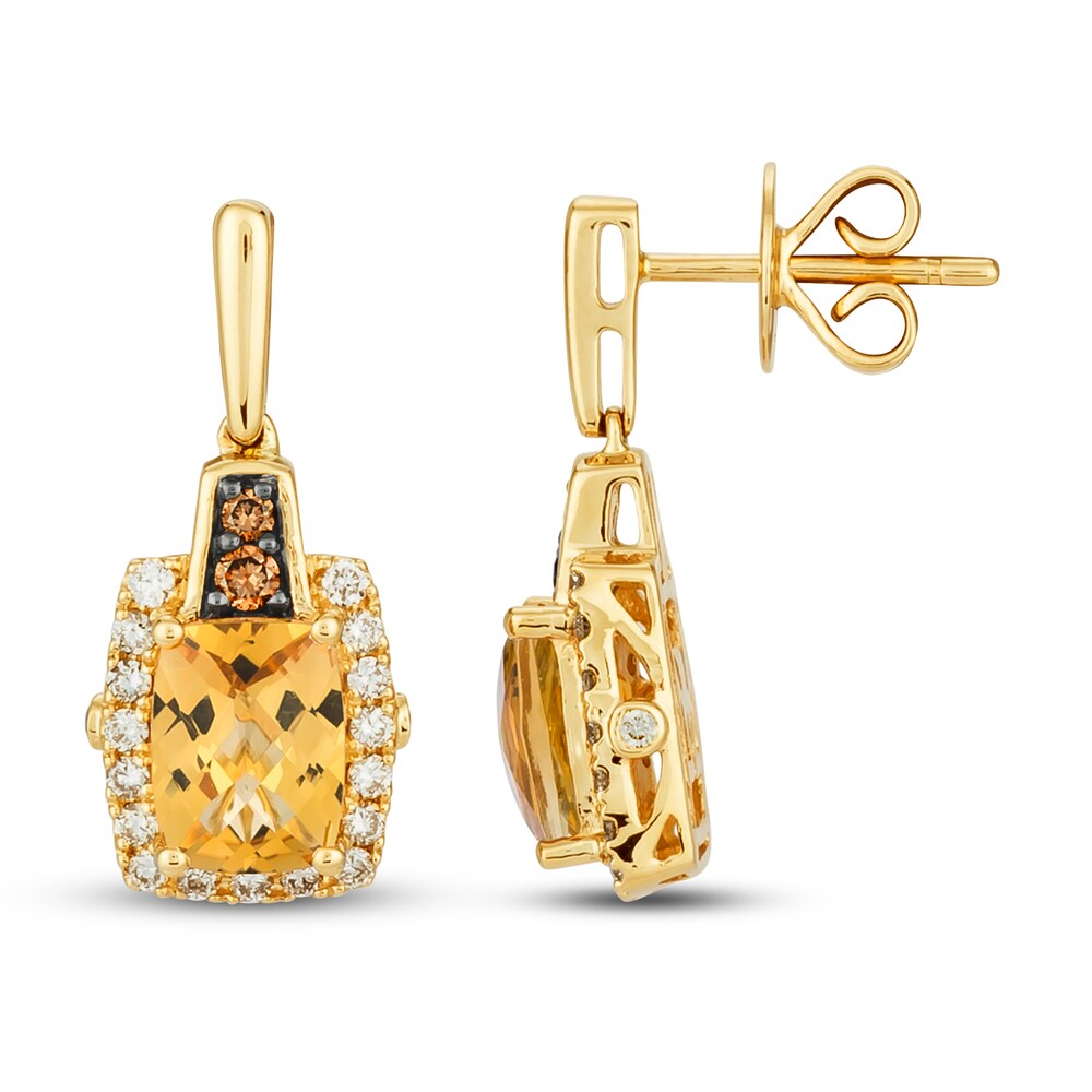 Le Vian Natural Citrine Earrings 1/2 ct tw Diamonds 14K Honey Gold imkcN6IZ