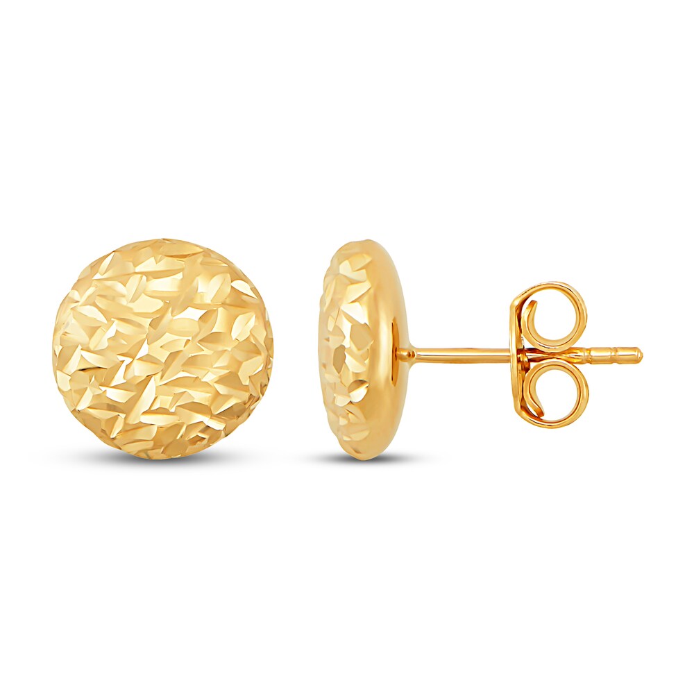 Italia D\'Oro Flat Bead Stud Earrings 14K Yellow Gold it07ZxQ5