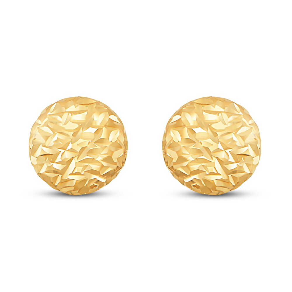 Italia D\'Oro Flat Bead Stud Earrings 14K Yellow Gold it07ZxQ5