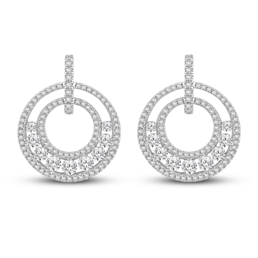 Hearts Desire Diamond Earrings 2 ct tw Round 18K White Gold iznTOpKC