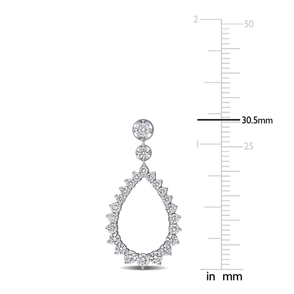 Diamond Dangle Earrings 1-3/4 ct tw Round 14K White Gold jFfZplc7