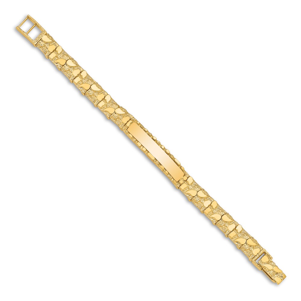 Men\'s Link ID Bracelet 14K Yellow Gold 10.0mm 8\" jrve2OAI