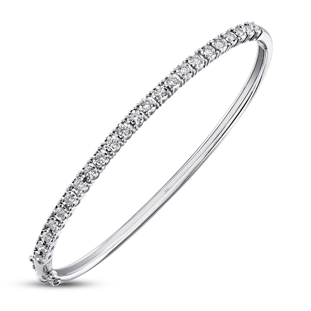 Shy Creation Diamond Bangle Bracelet 5/8 ct tw Round 14K White Gold SC55004962ZS juq8FSFc