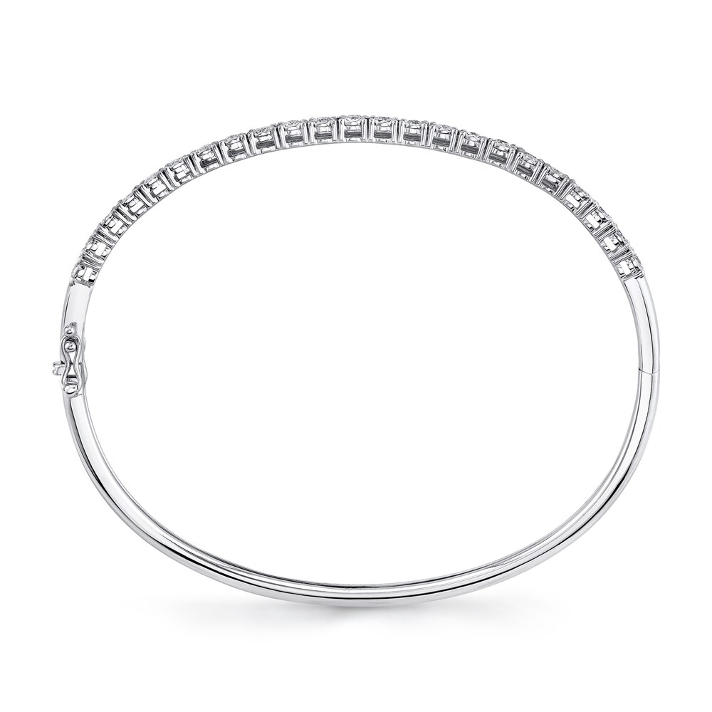 Shy Creation Diamond Bangle Bracelet 5/8 ct tw Round 14K White Gold SC55004962ZS juq8FSFc