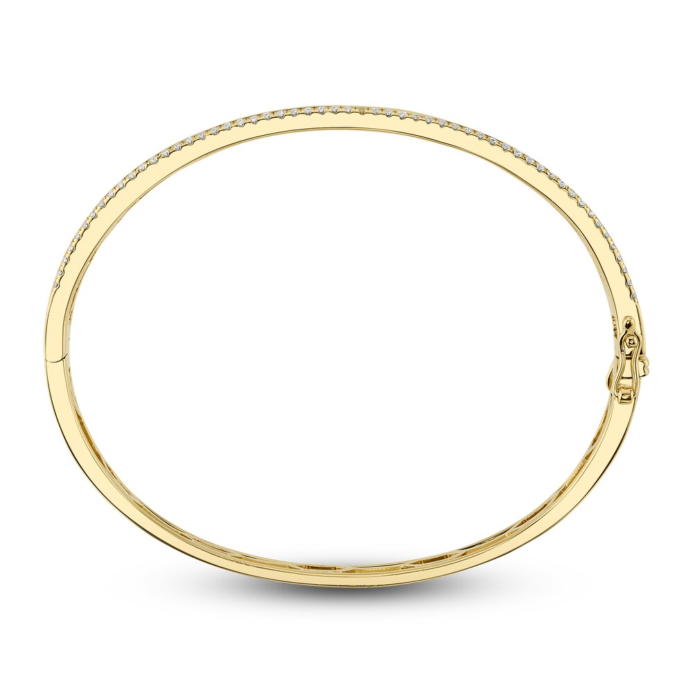 Shy Creation Diamond Bangle Bracelet 1 ct tw Round/Baguette/ Marquise 14K Yellow Gold 151270509 kSLGGBXQ