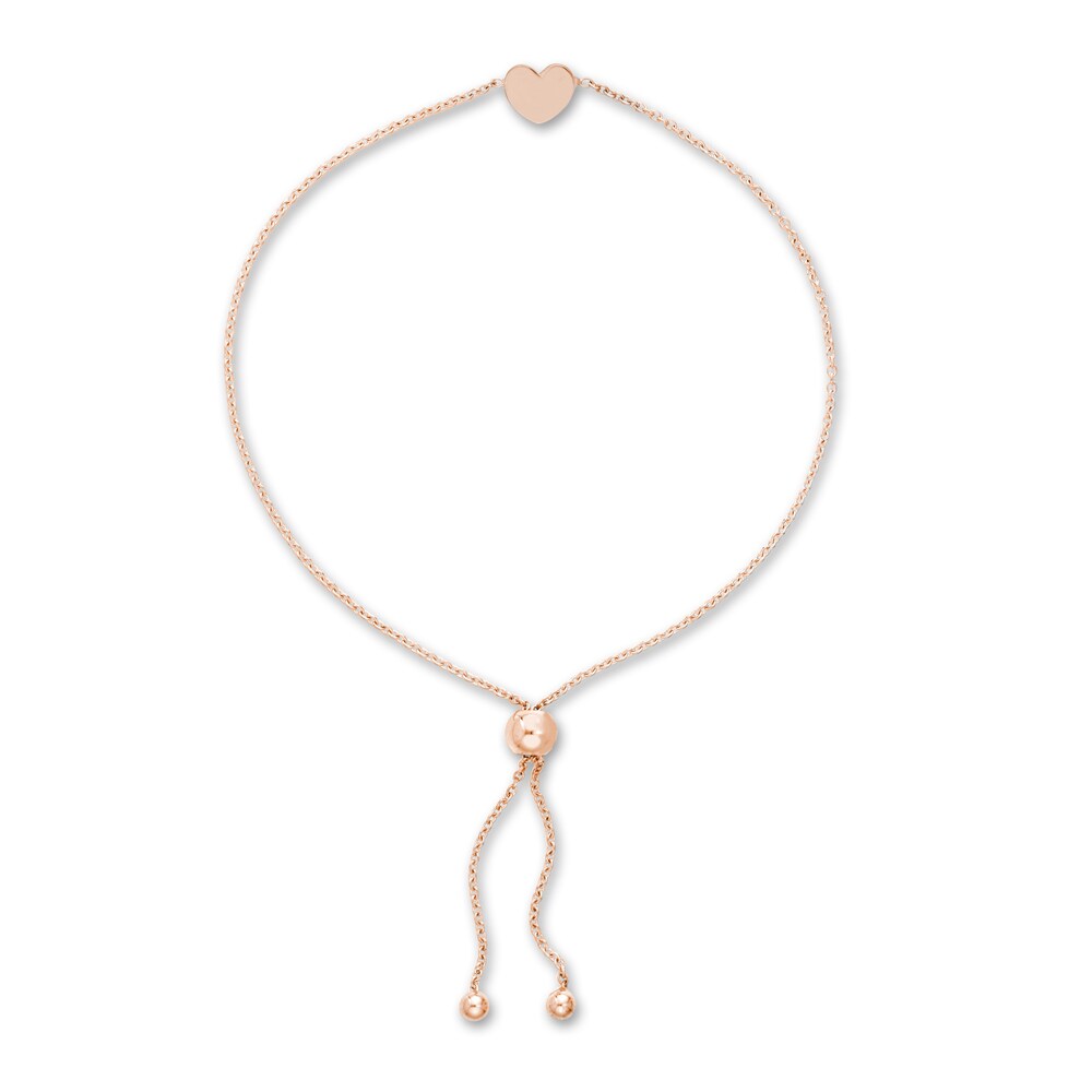 Heart Center Bolo Bracelet 14K Rose Gold kTdhNgUC