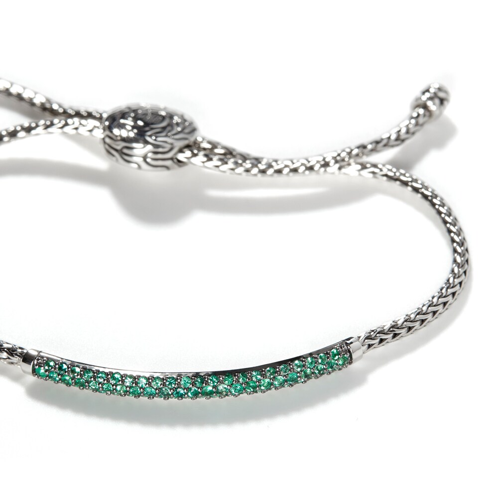 John Hardy Classic Chain Natural Emerald Bolo Bracelet Sterling Silver, Medium-Large kULrulnZ