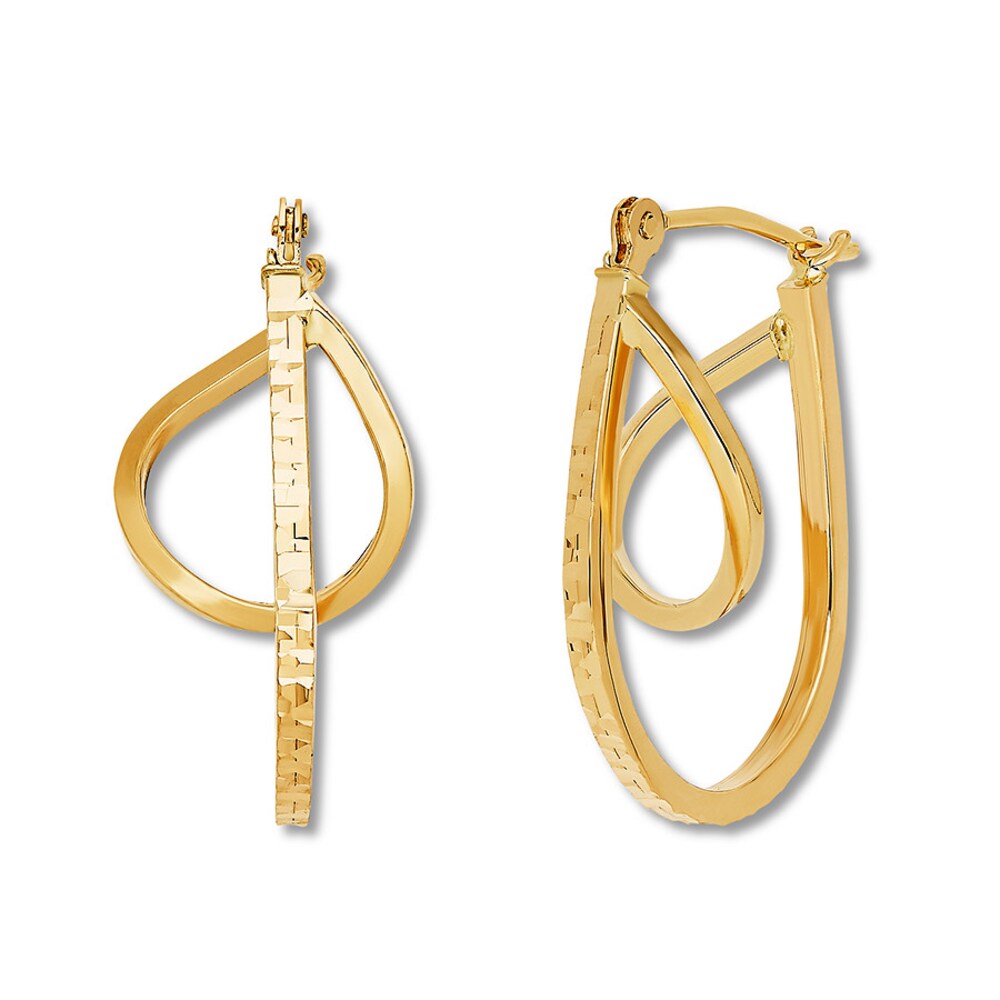 Orb Hoop Earrings 14K Yellow Gold kXp4KFRF