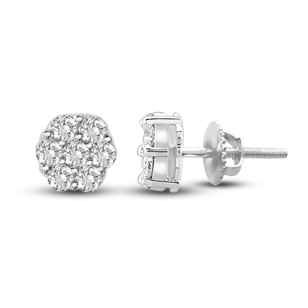 Diamond Earrings 1/3 ct tw Round 14K White Gold kham1ZyA