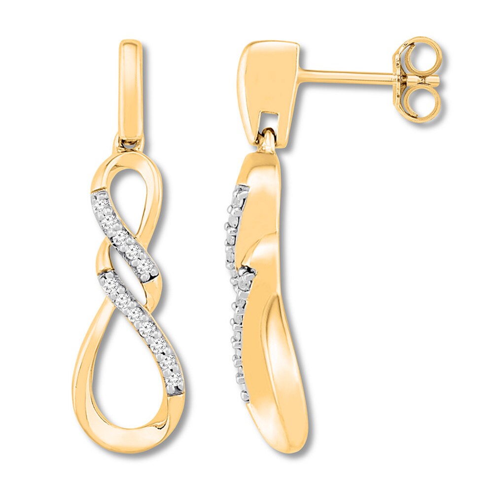 Diamond Infinity Earrings 1/20 ct tw 10K Yellow Gold kj3iCYrr [kj3iCYrr]