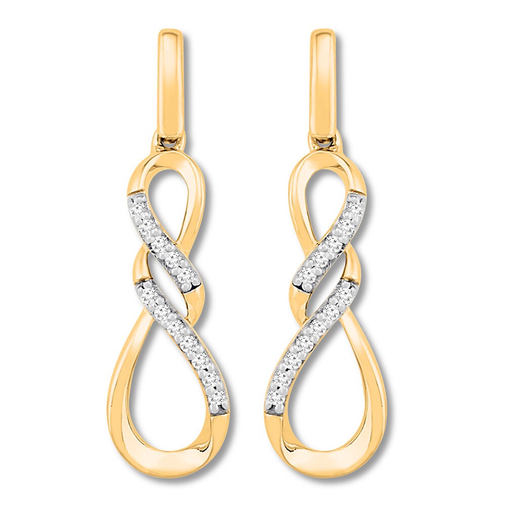 Diamond Infinity Earrings 1/20 ct tw 10K Yellow Gold kj3iCYrr