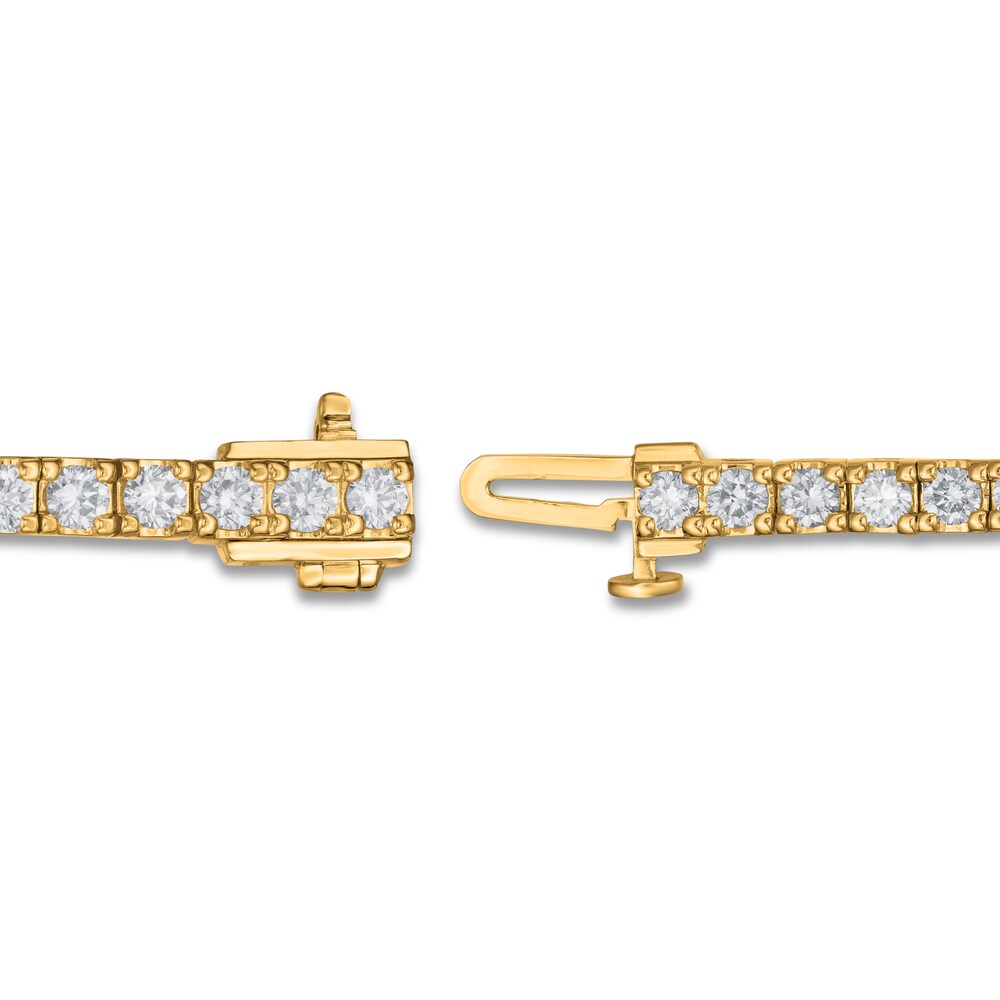 Lab-Created Diamond Tennis Bracelet 3 ct tw Round 14K Yellow Gold kurCUcGw