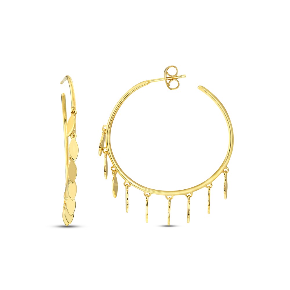 Multi-Disk Hoop Earrings 14K Yellow Gold 30mm l1cTT1ky