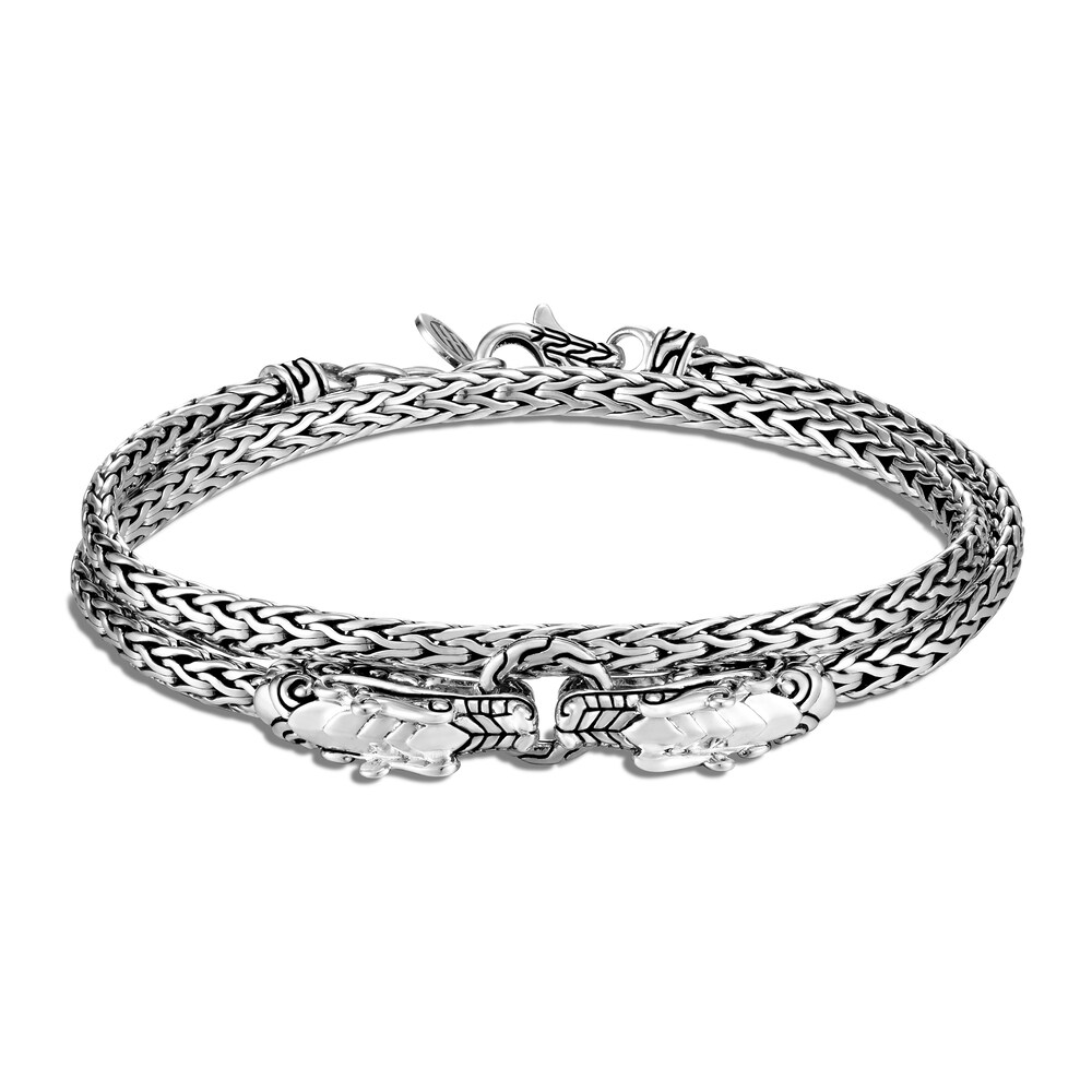 John Hardy Legends Naga 3.5MM Double Wrap Bracelet in Silver, Medium l2b2kEj2