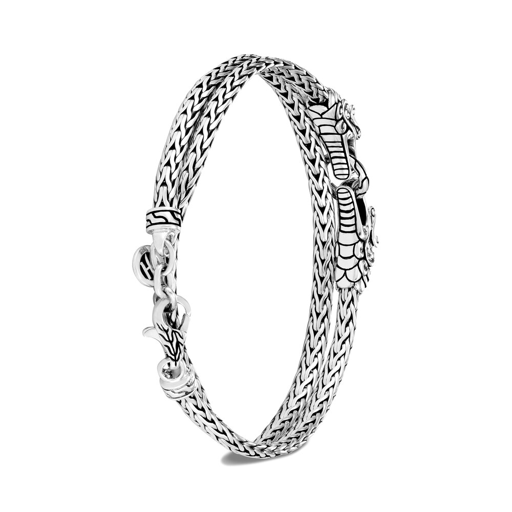 John Hardy Legends Naga 3.5MM Double Wrap Bracelet in Silver, Medium l2b2kEj2