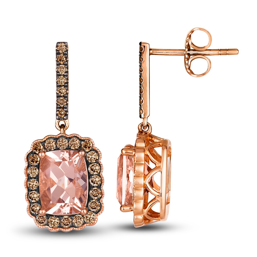 Le Vian Natural Morganite Dangle Earrings 1/2 ct tw Diamonds 14K Strawberry Gold l64tmdJZ