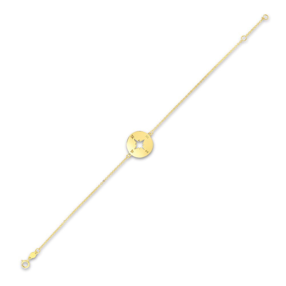Compass Bracelet 14K Yellow Gold 7\" lHHzhHrA