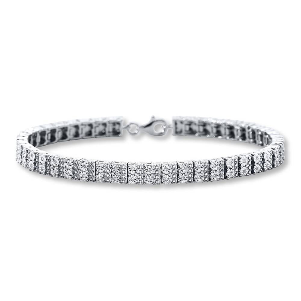 Diamond Bracelet 1/4 ct tw Round-cut Sterling Silver lMWwsUPX