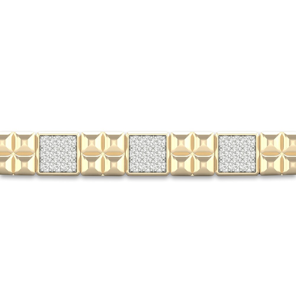 Men\'s Lab-Created Diamond Bracelet 3 ct tw Round 14K Yellow Gold lSOd2l0c