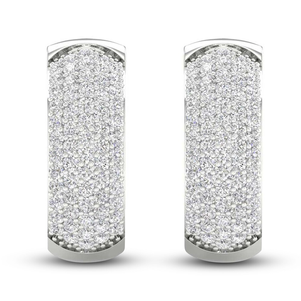 Lab-Created Diamond Earrings 3 ct tw Round 14K White Gold lfpnh4eX