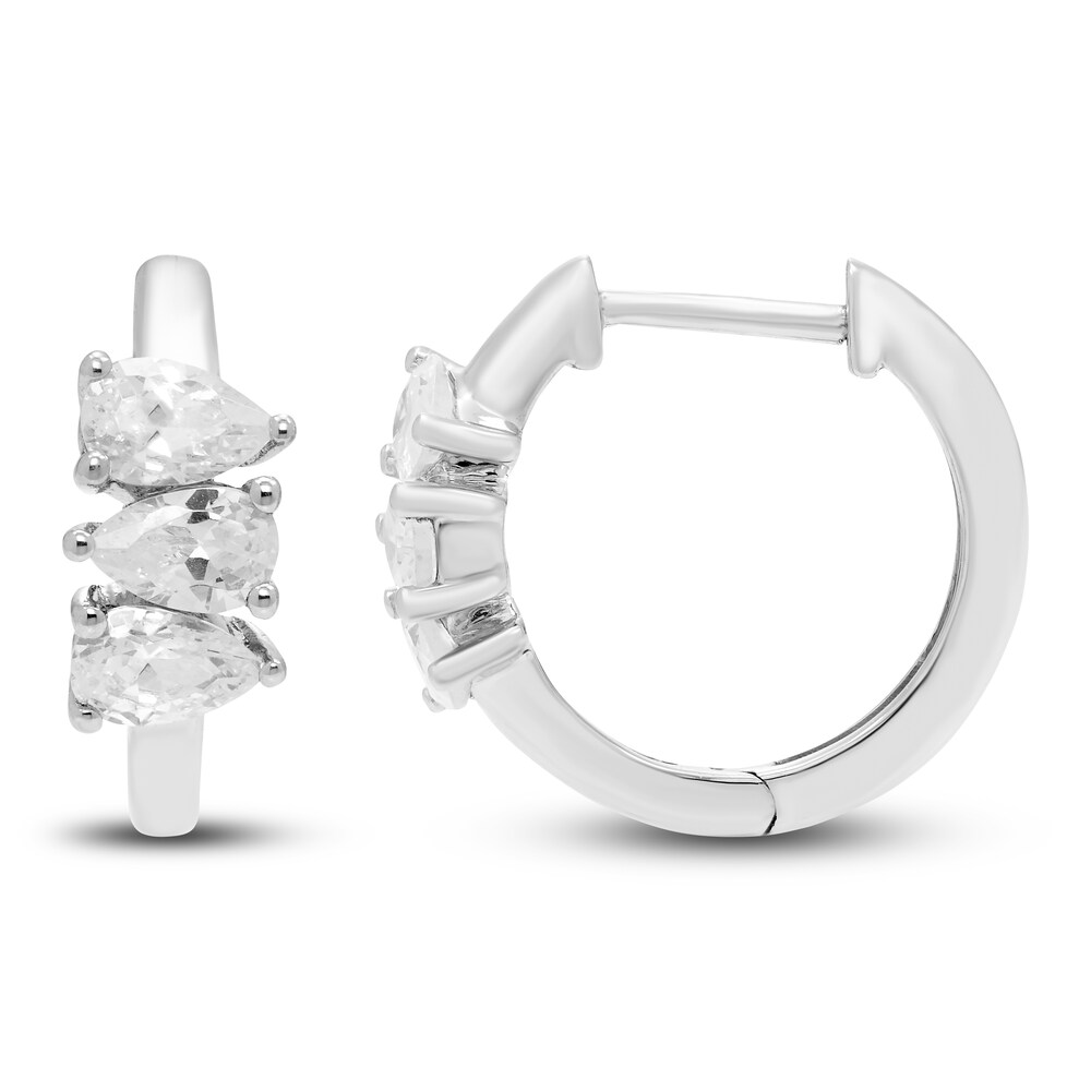 Diamond 3-Stone Earrings 1 ct tw Pear 14K White Gold m5QiD1Yq